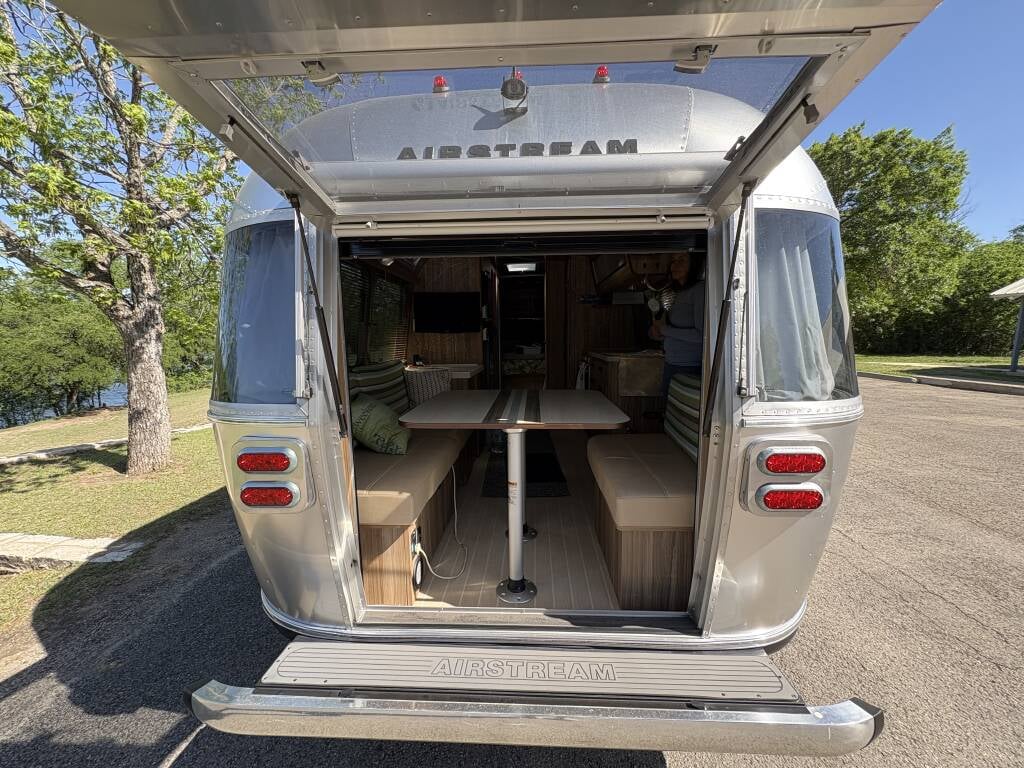 2019 Airstream Tommy Bahama Special Edition 27FB — rear hatch open