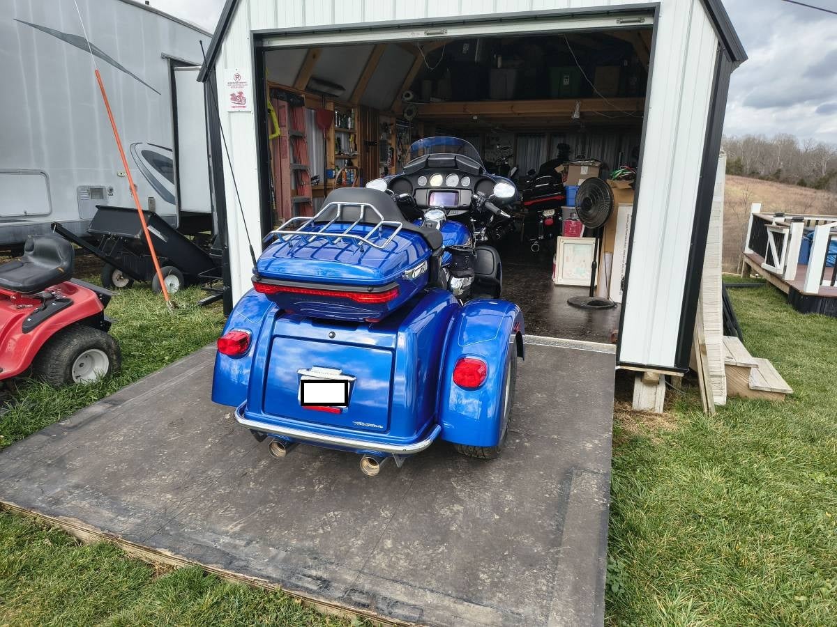 2024 Harley-Davidson Tri Glide Ultra Classic — parked in the garage