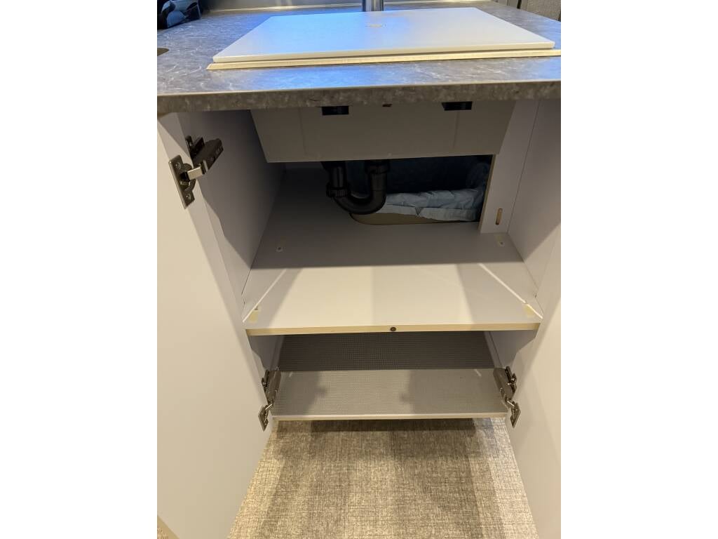 2022 Airstream Flying Cloud 27FBQ — sink cabinet storage