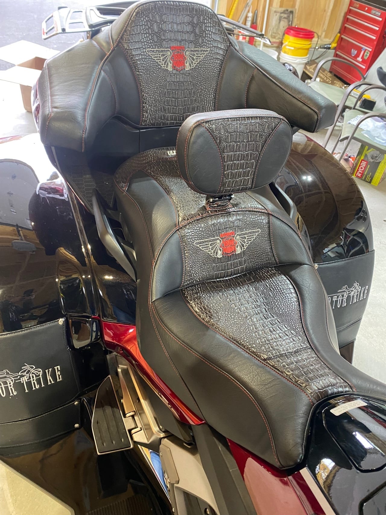 Custom heated seat on the Goldwing