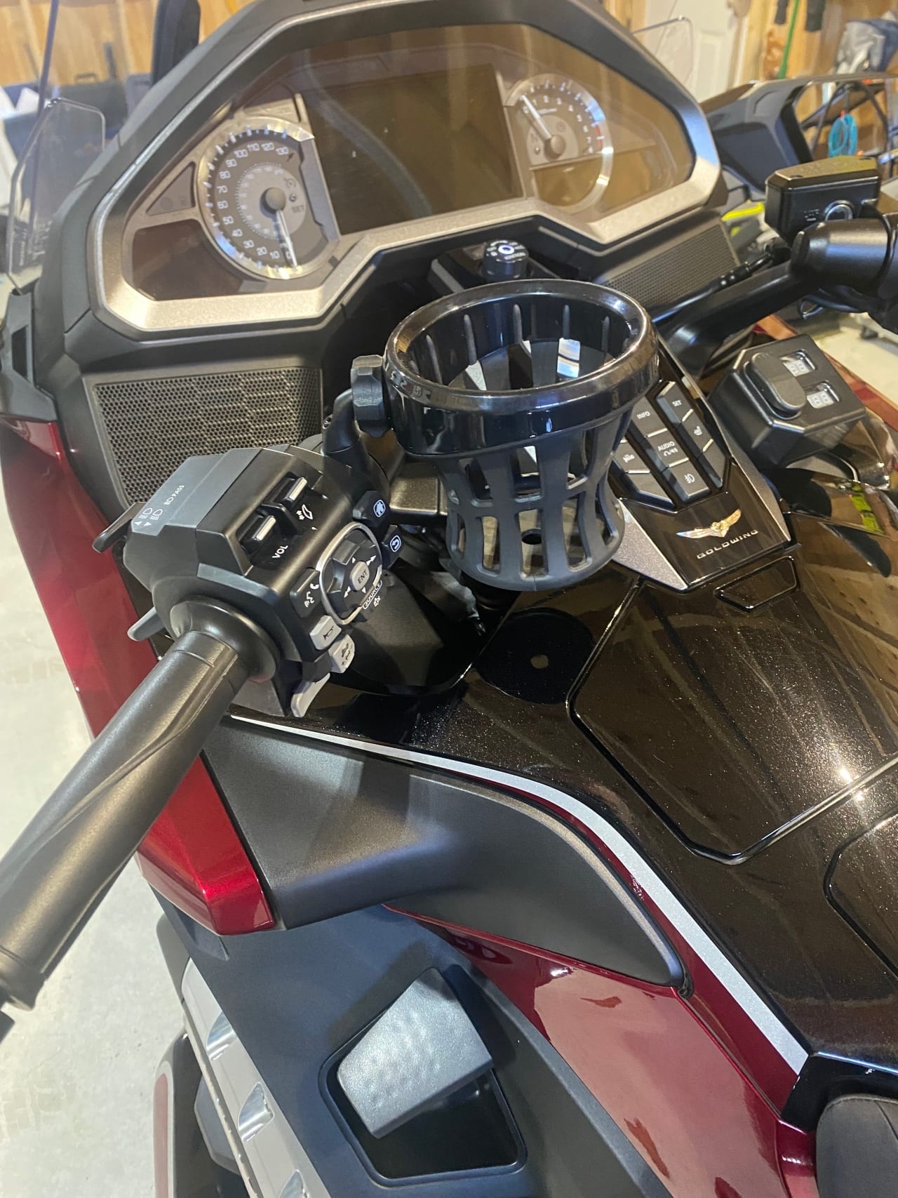 Cup holder detail on the Goldwing
