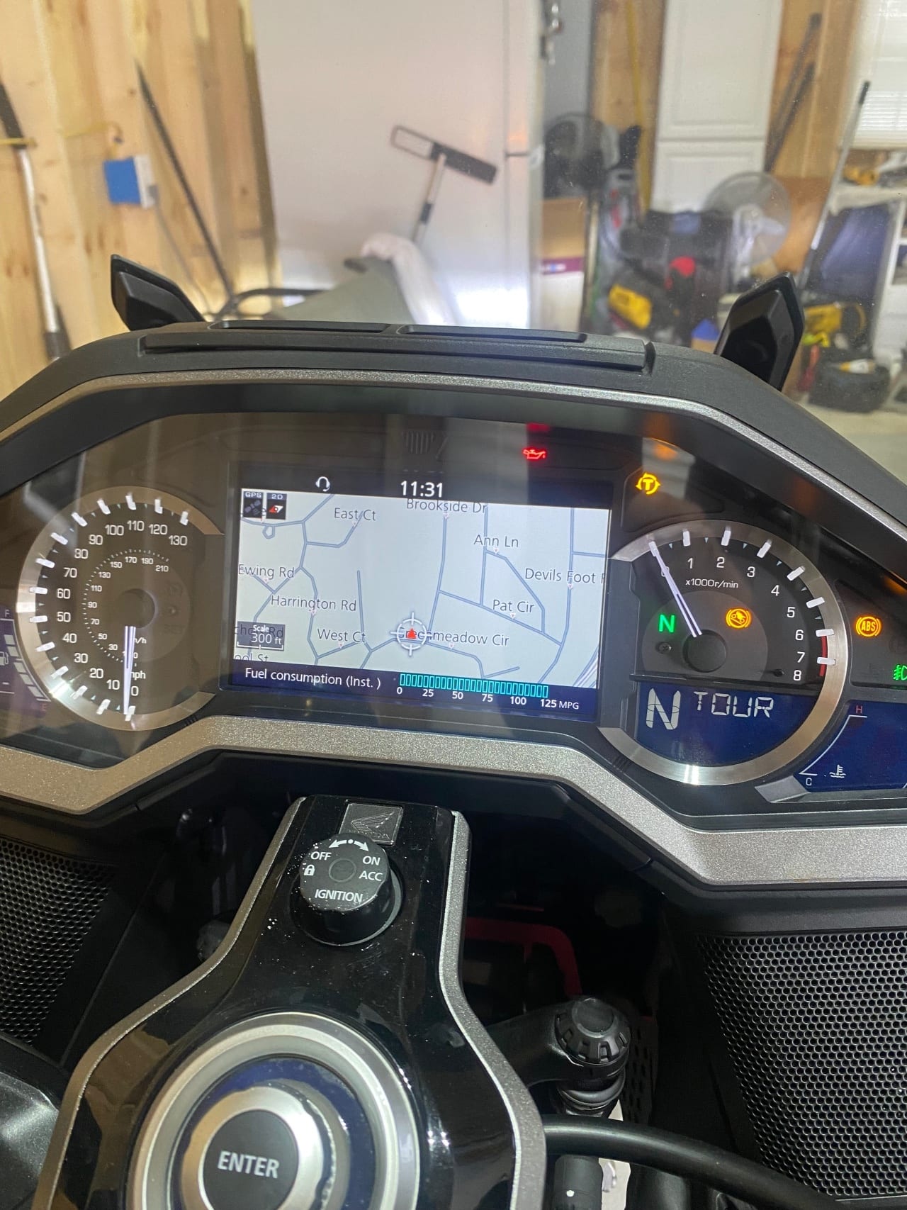 Goldwing dashboard with GPS navigation
