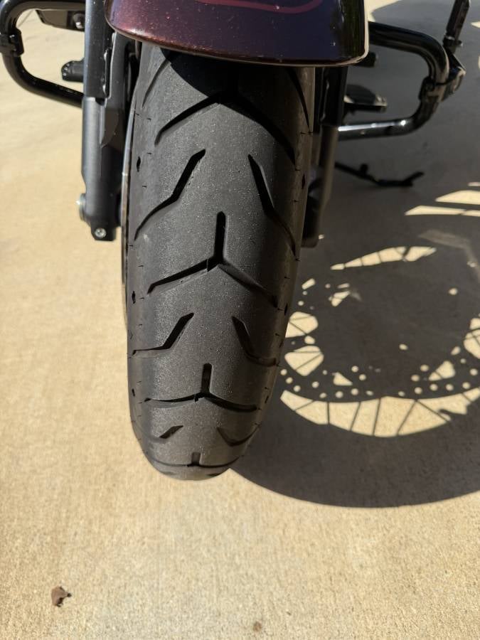 Front tire closeup on the CVO Street Glide