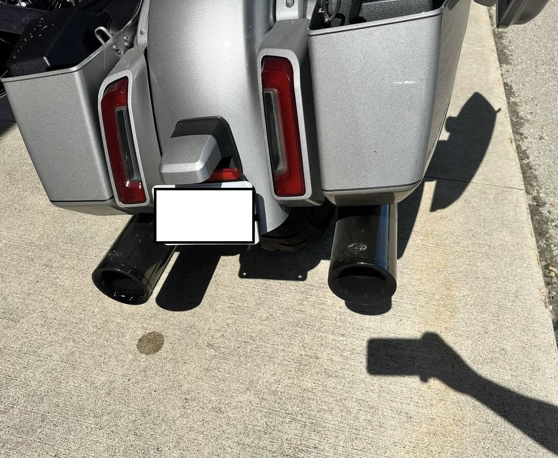 2023 Harley-Davidson CVO Road Glide — saddlebags and exhaust, rear view