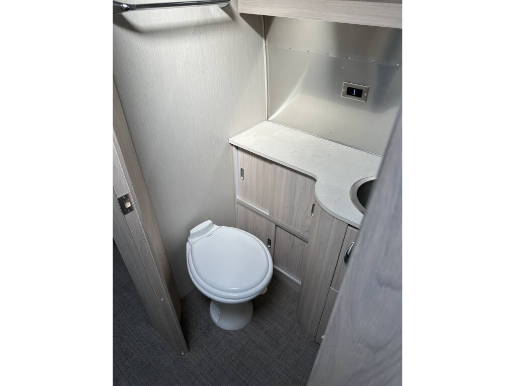 2021 Airstream Globetrotter 27FB Twin — private toilet and vanity