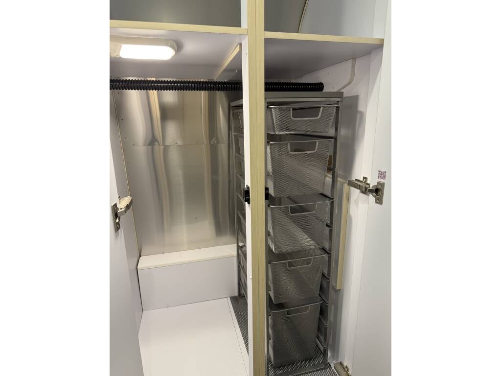 2022 Airstream Flying Cloud 27FBQ — closet storage with Elfa drawers