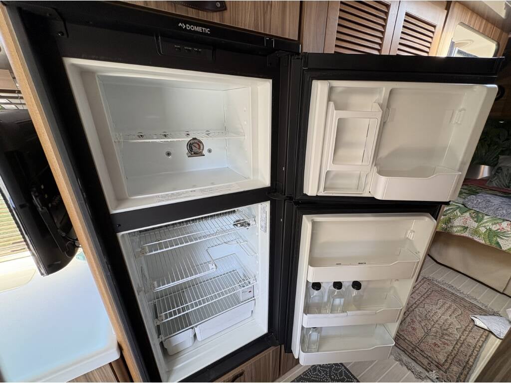 2019 Airstream Tommy Bahama Special Edition 27FB — refrigerator with door open