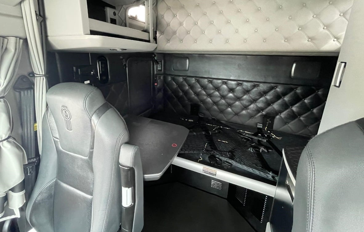 2023 Kenworth T680 — leather seats and interior detail