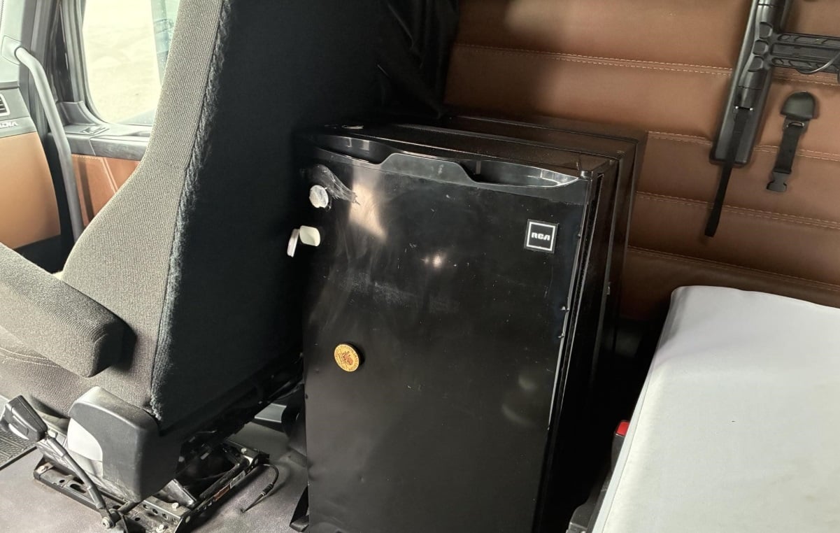 2023 Freightliner Cascadia 126 — refrigerator in the sleeper
